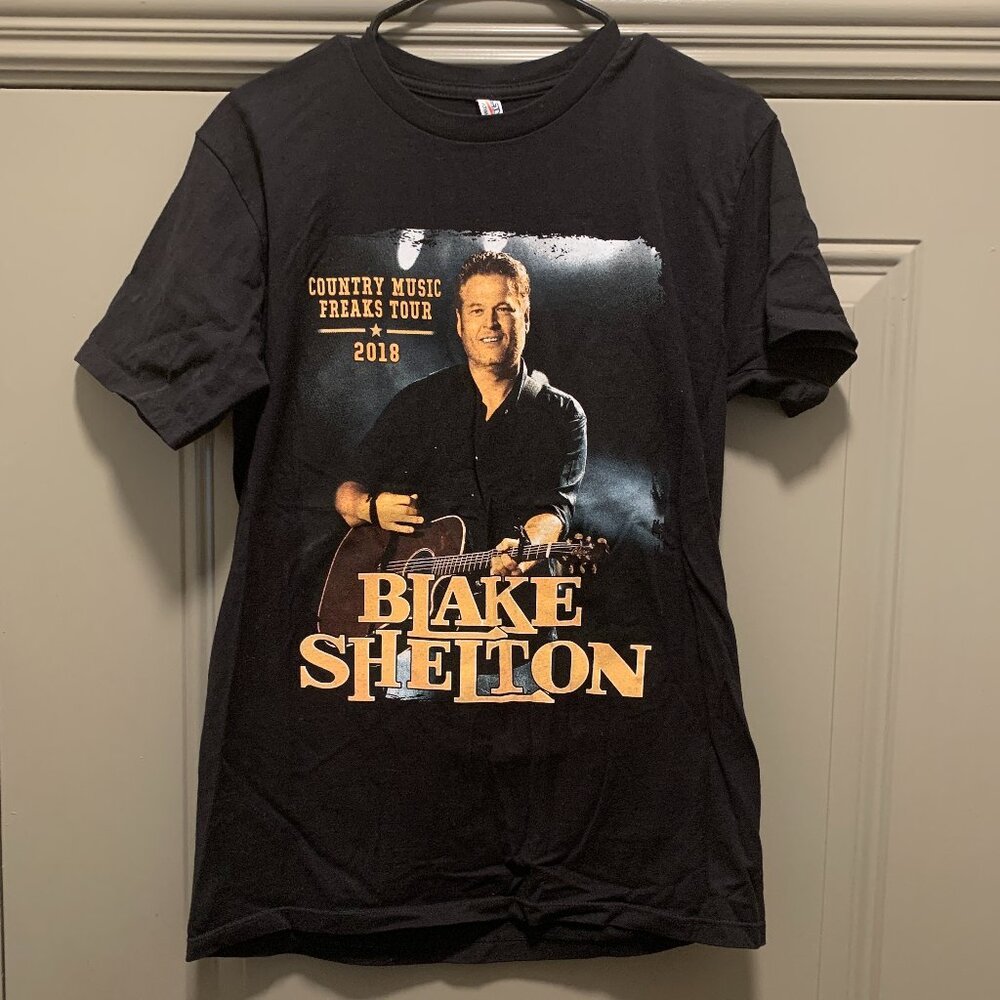 Blake Shelton Country Music Freaks Tour 2018 Men's Black T-Shirt Size Medium EUC